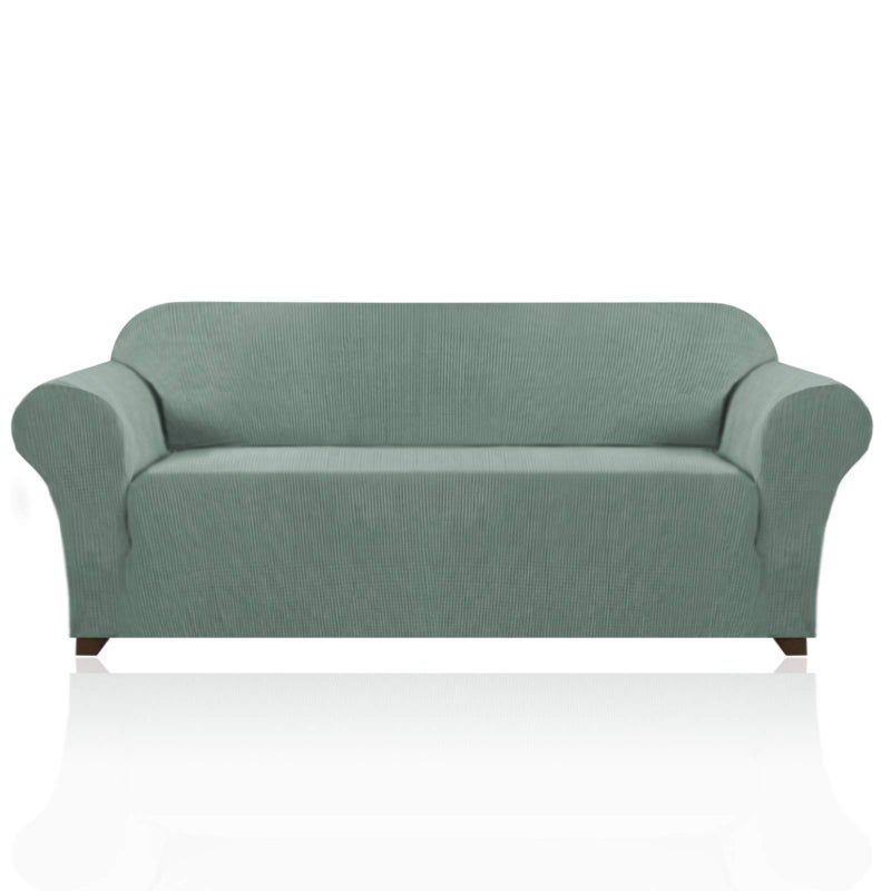 PrinceDeco Stretch Sofa Cover Slipcover Couch Covers for 3 Cushion Couch Furniture Protector Sofa Covers with Non Slip Elastic Bottom Dogs Pet Friendly Fitted (Sofa, Sage) - Image 1